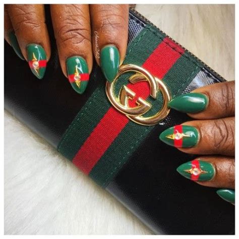 green gucci nails|simple gucci nails.